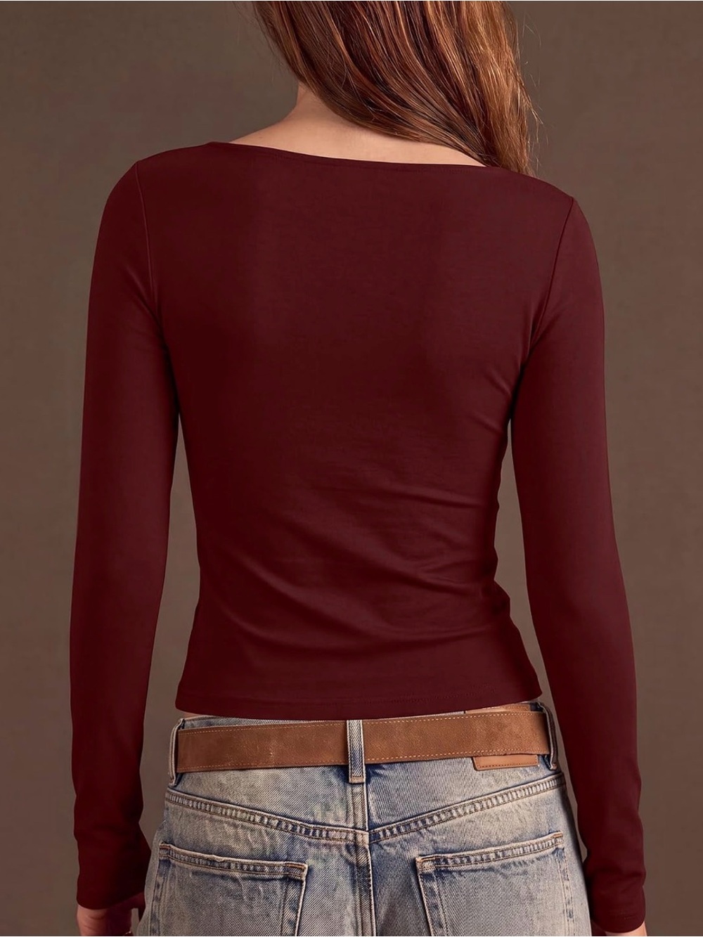 NWT 🥀 Boat Neck Slim Fit Long Sleeve Top - Picture 2 of 8